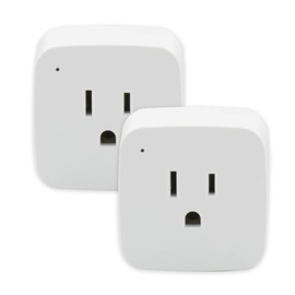 Satco S11269 Starfish 2-Inch Mini-Square On/Off WiFi Smart Plug Outlet, Works with Siri, Alexa, Google Assistant, SmartThings, White, 2 Pack