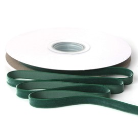 Ribbli Polyester Forest Green Velvet Ribbon,3/8 Inches,10-Yard Spool,Use for Choker,Gift Wrapping,Floral Bouquets, Boutonnieres
