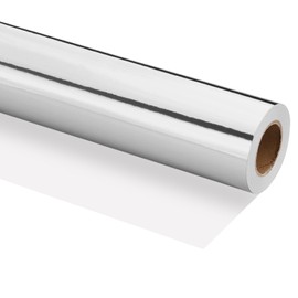 PATIKIL Metallic Wrapping Paper, 12 Inch x 600 Inch(49.2Ft) Foil Wrapping Paper Matte Gift Wrapping Paper Roll 120 GSM for Gift Christmas Wedding Birthday Women Men, Silver Tone