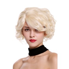 WIG ME UP - MINA-613 Women's Wig Short Wavy Wild Wave Platinum Blonde