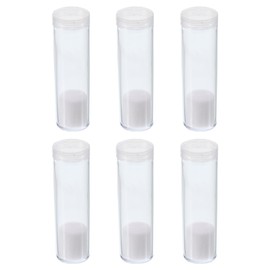 PATIKIL Round Coin Tubes, 6 Pack Coin Storage Tubes with Screw Lid Plastic Coin Holders Containers Fit 27mm Coins for Collection Supplies, Clear