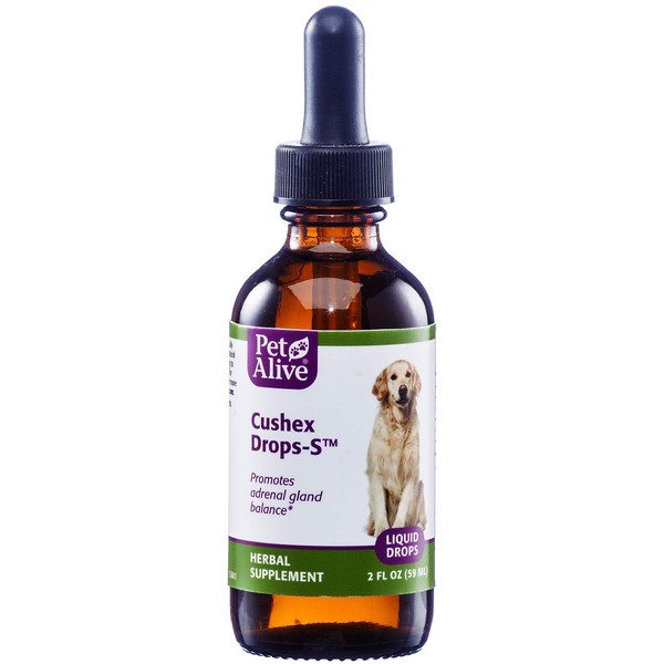PetAlive Cushex Drops-S, Adrenal Gland Balance Herbal Pet Supplement, 2fl oz, 59ML