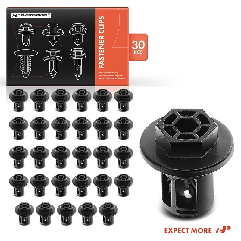 A-Premium 30 PCS Nylon Undercover Nut Car Retainer Fastener Push