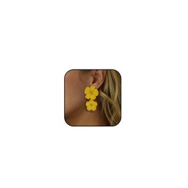 Raffia Earrings for Women Flower Drop Earrings Floral Boho Statement Dangle Earrings Trendy Cute Summer Jewelry for Women