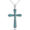 KoyeKei Religious Cross Necklace for Women 925 Sterling Silver Turquoise