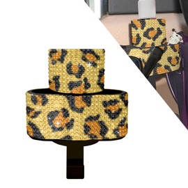 I3DIDEA - Soporte para pintalletas de coche con diamantes de imitación, soporte compacto 2 en 1 para pintalabios y anteojos de sol | Organizador de cosméticos de montaje calcomanía | Accesorios