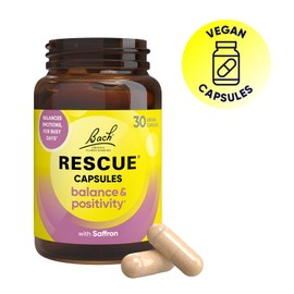 Rescue Balance and Positivity Capsules (30 Day Supply) Saffron, B5 B12 Vitamins, Flower Essences, Vegan Mood Enhancer Capsules for Emotional Balance and Busy Days