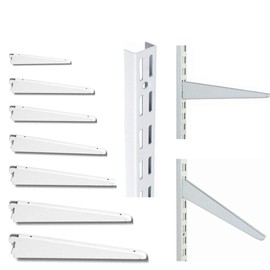 Super Heavy Duty 10 Pack 22cm OR 220mm White Watson Twin Slot Shelving Bracket