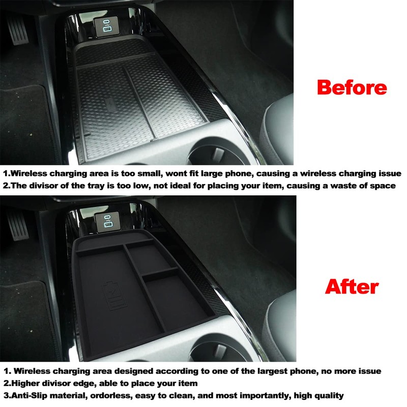 BestEvMod for Mustang Mach E Center Console Organizer with Phone