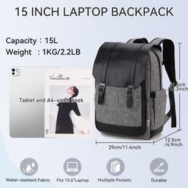 VX VONXURY Backpack for Women,15.6 Inch Laptop Bag Water Resistant Anti-theft Backpack for Work Travel Teacher