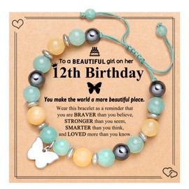 UNGENT THEM Gifts for 12 Year Old Girl, 12 Year Old Girl Birthday Gifts Ideas, Presents for 12 Year Old Girls Happy 12th Birthday Decorations Bracelet
