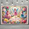 Starlit Patio Fairy Happy Birthday Backdrop Banner Enchanted Garden Party