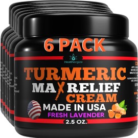 Healthergize Turmeric Face Cream + Natural Vitamin C Glow Boosting Moisturizer & Skin Repair, Hydrating Lotion for Face, Neck, Body - Non-Staining, Safe, Effective, All Skin Types, Unisex