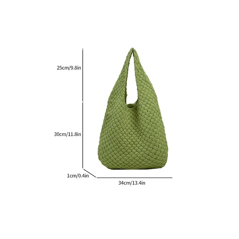 Clapoyis Large Capacity Knit Tote Bag, Shoulder Bag, Knitting, Crochet,