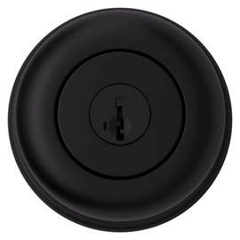 Kwikset Cove Entry Door Knob with Lock and Key, Secure Keyed Handle Exterior Doorknob, Front Entrance and Bedroom, Matte Black, Pick Resistant SmartKey Rekey Security