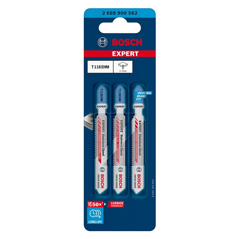 Bosch Professional 3x Expert ‘Stainless Steel’ T 118 EHM Jigsaw