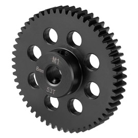 BRKRC Steel 8mm Bore Mod 1 41T 42T 49T 51T 52T 53T 55T 56T Pinion Motor Gear for Tra-xxas Slash X maxx 8S XRT 1/5 1/6 1/8 1/10 RC Car (53T)