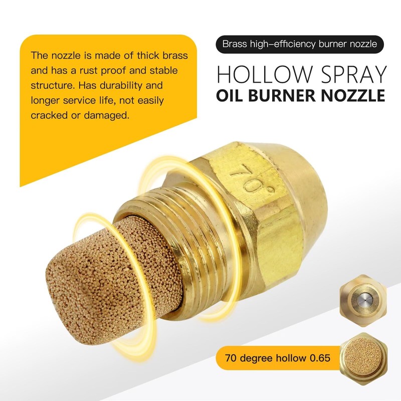 INGQI Upgraded .65-70A Oil Burner Nozzle Fit for Delavan Hollow