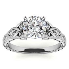 Luyona Celtic Knot Moissanite Engagement Ring 1.0 CT Round Cut Moissanite Anniversary Ring 925 Sterling Silver Wedding Promise Christmas Birthday Women's Jewelry Gift 2-9