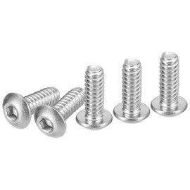 DTGN #10-24x1/2 Button Head Socket Cap Screws - 50Pack - Good for Machine - 304 Stainless Steel 18/8 - Hex Drive Full Thread UNC Fasteners