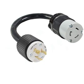 L6-20P 3-Pin Male Twist Lock 220/250V Plug To L5-20R 3-Prong Female Twist Lock 110/125V Receptacle Socket Outlet Adapter, Electrical Power Cord Convert, NEMA FX711-2