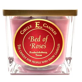 Circle E Candles, Bed of Roses Scent, Medium Size Jar Candle, 22oz, 2 Wicks