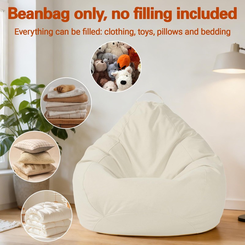 BUERPINKING Pouf per bambini adulti, per pouf senza imbottitura, XXL