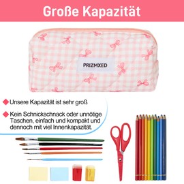 Prizmxed Bow Pencil Case Small Pencil Case Girls Cute Design Pencil Case School Suitable for Stationery Cosmetic Storage Suitable for Girls and Adults Women, pink, pencil case