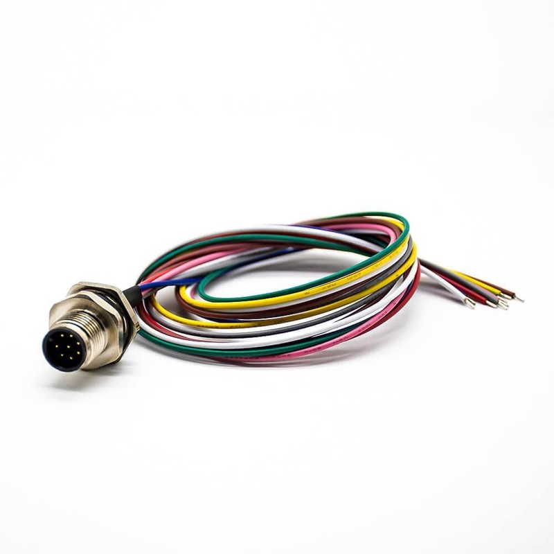 M12 Female A Coded 8 Pin Straight Back Bracket for