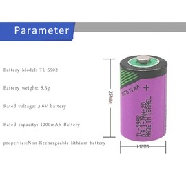 10 pcs TL-5902 1200mAh 1/2 AA 3.6 Volt Lithium Battery for Tadiran TL-5902/S