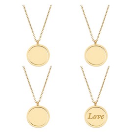 BENECREAT 4 Stück 304 runde Halsketten Aus Edelstahl 45.3cm Goldener Rohling Zum Prägen von Anhängern Für Halsketten Mit Fotoschmuck