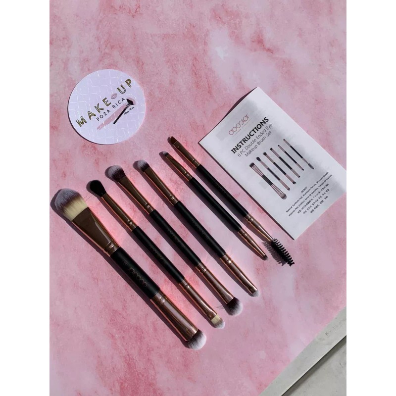 Docolor Set Brochas Ojos Doble 6 Pzas Rose Gold X
