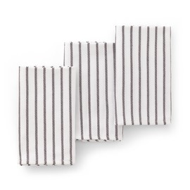 GAMUSI Pack of 3 Black Cotton Kitchen Towels, Tea Towels, 45 x 70 cm