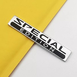 2Pcs Metal Special Edition Logo SUV Rear Trunk Side Sport Emblem Luxury Sticker Badge (Silver Black)