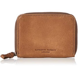 Catherine Hamnet London Coin Purse, Made with High Quality Domestic Soft Leather, Soft Coin Case, Braun