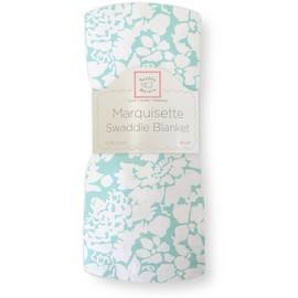SwaddleDesigns Marquisette Swaddling Blanket, Premium Cotton Muslin, SeaCrystal Lush