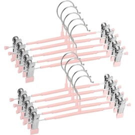 MAKAMBAKO 10 Pack Percha de Pantalones 12 * 5 Inch Percha de Falda Clip - Resistente Ajustables Que no Deja Marcas Perchas de Metal Pantalones Perchas para Faldas y Jeans
