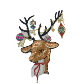 SUPVOX Deer Iron on Sewing Applique Sequin Christmas Iron on Patches Embroidered