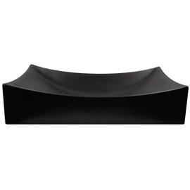 Novatto (NOVB0) Modern Matte Black Porcelain Vessel Sink, No Overflow (NP-01141MB)