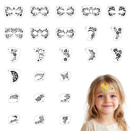 PLIGREAT 24 Pcs Flower Pattern Face Paint Stencils Face Body Painting Stencil Tattoo Painting Templates DIY Face Painting Art Stencil for Party Holiday Painting Makeup Temporary Tattoos, 3 Sizes