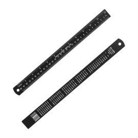 PATIKIL 30cm/12 inch Metal Ruler, Aluminum Alloy Metric Ruler with Inches and Centimeters Precision Measuring for Office Engineering Drafting, Black