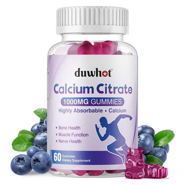 duwhot Calcium Citrate Gummies, Chewable Calcium Citrate 1000mg for Bone,