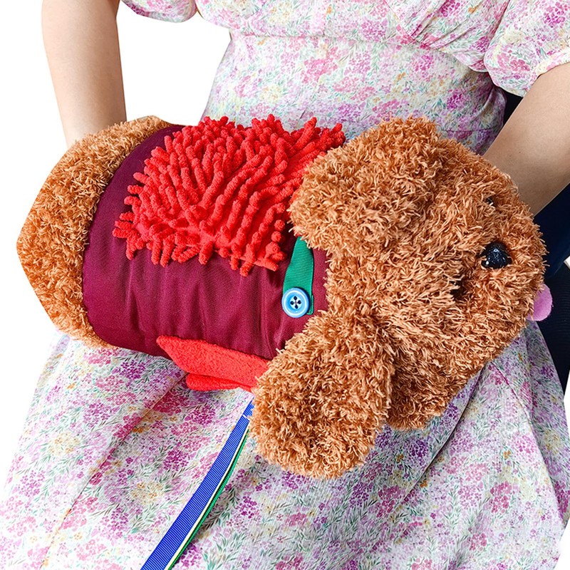 Sensory Muff Dog for the Elderly with Tactile Activities for