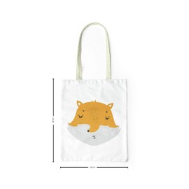 Le Jardin du Lin Bedruckte Einkaufstasche, Tasche, Faltbar, Stofftasche mit Zwei Langen Henkeln, Größe: 34x40 Cm