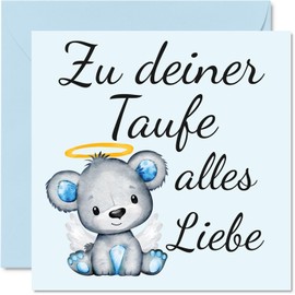 Christening Cards for Boys Him - To Your Christening - Congratulations Christening Card, First Holy Communion Christening Gifts for Boys 145mm x 145mm Christian Gifts Religious Greeting Cards