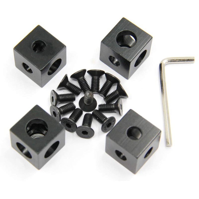 Befenybay 4PCS Black Corner Bracket Cube (20x20x20mm) for 6mm Slot