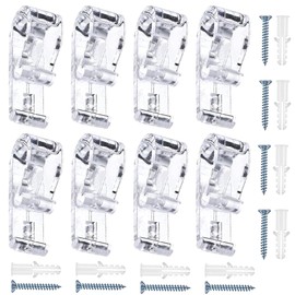 8 Sets Roman Blind P Clip Plastic Blind Cord Safety Device Clear Blind Safety Clips Child Safety P Clips with 8 Screws and 8 Plastic Pillars for Roller Blinds Cord Loop and Bead Chain Tension Device