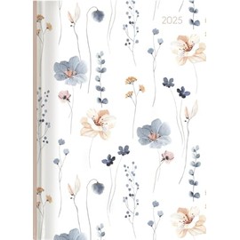 Alpha Edition - Ladytimer Grande Flowers 2025 Pocket Calendar, 15 x 21 cm, Calendar with 128 Pages, Note Options after Each Day, Weekly View on 2 Pages and International Calendar