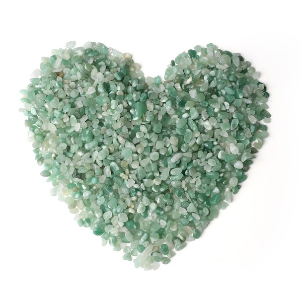 LAIDANLA Green Aventurine Crushed Stone Crystal Chips Bulk Natural Gemstones Healing Reiki Crystals Mini Quartz Vase Filler Aquarium Gravel 100g