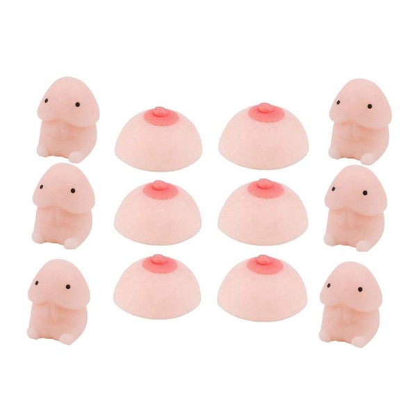 12 Pcs Mini Novelty Tricky Stress Mochi Toys Super Soft Squishies Kawaii Slow Rising Decompression Squeeze Squeezing Stress Relief Toys